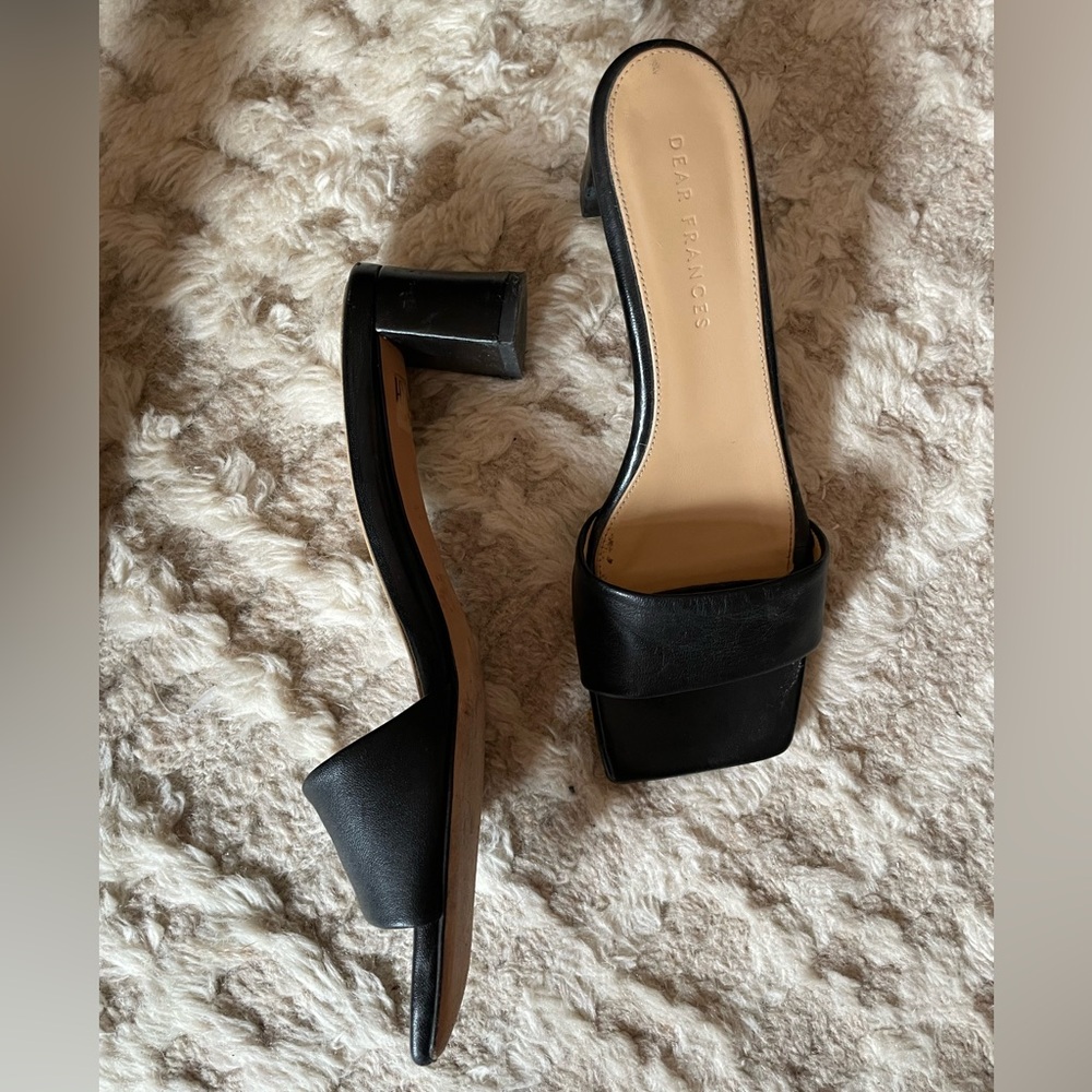 Dear Frances Black Leather Heels - Picture 3 of 3